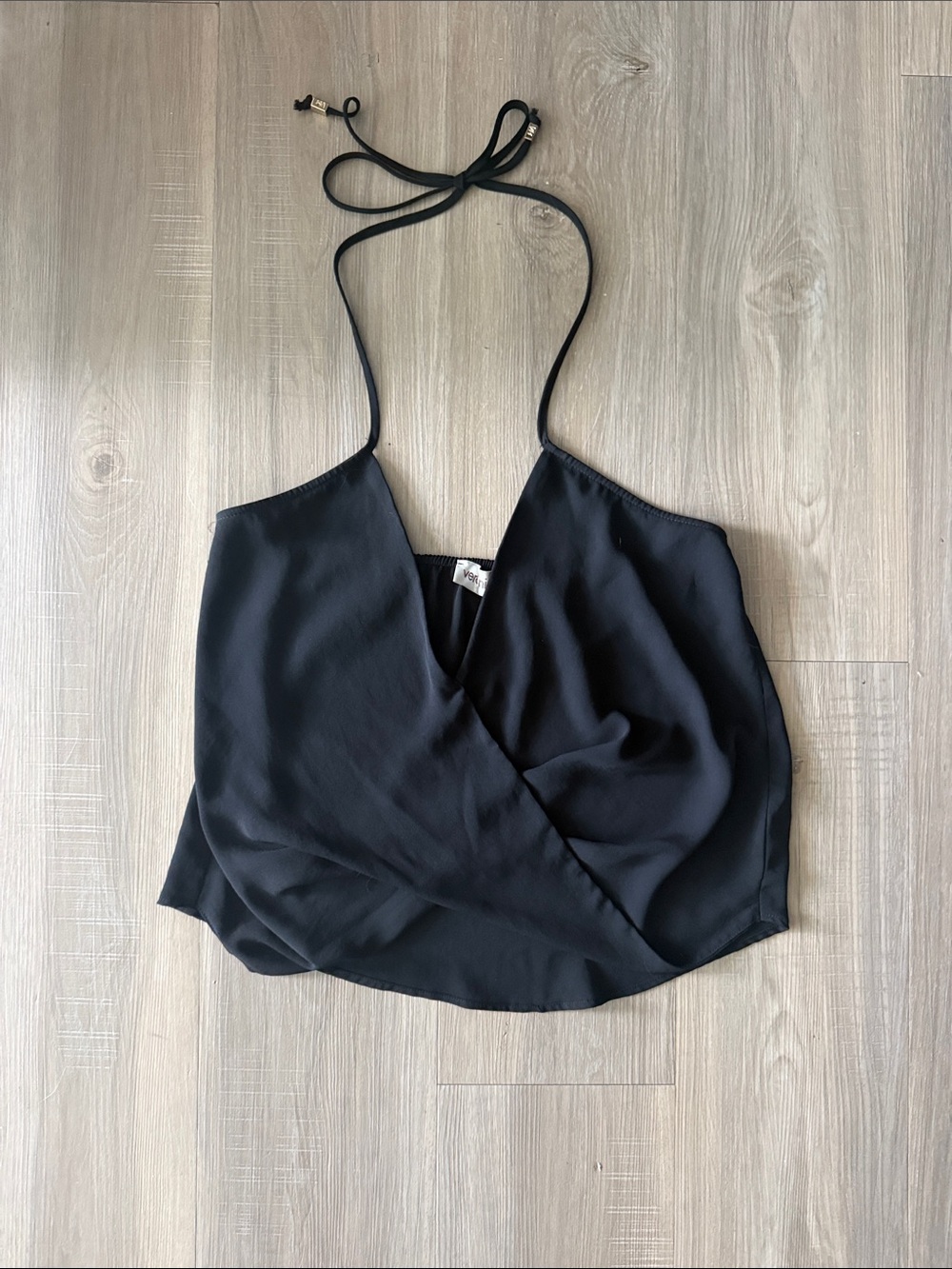 Tie-Back Black Halter Camisole